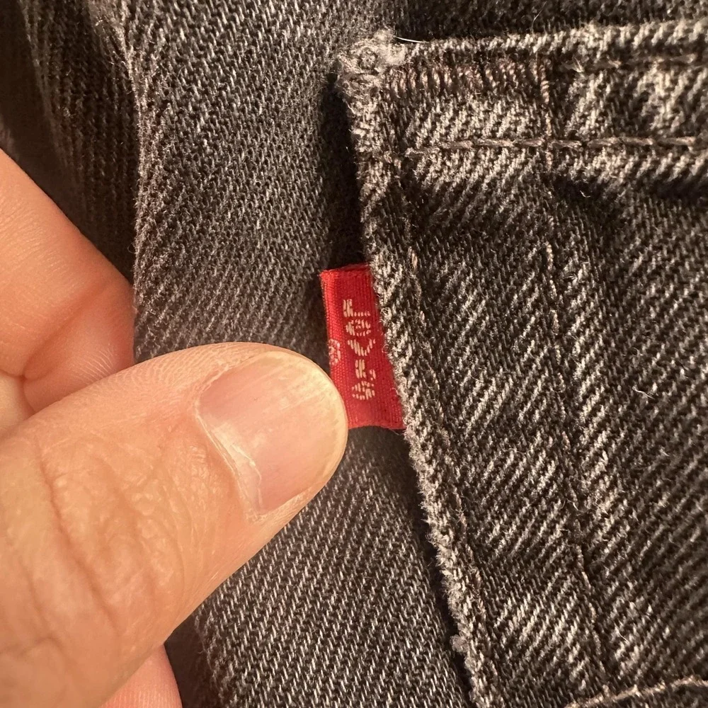 Levis 501xx Jeans Mens 34x30 Black Straight Leg Button Fly Dark Wash Denim Y2K